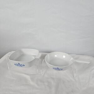 Corning Ware Blue Cornflower 6.5" Pan w/ Handle P-83-B & 1 L Baking Dish